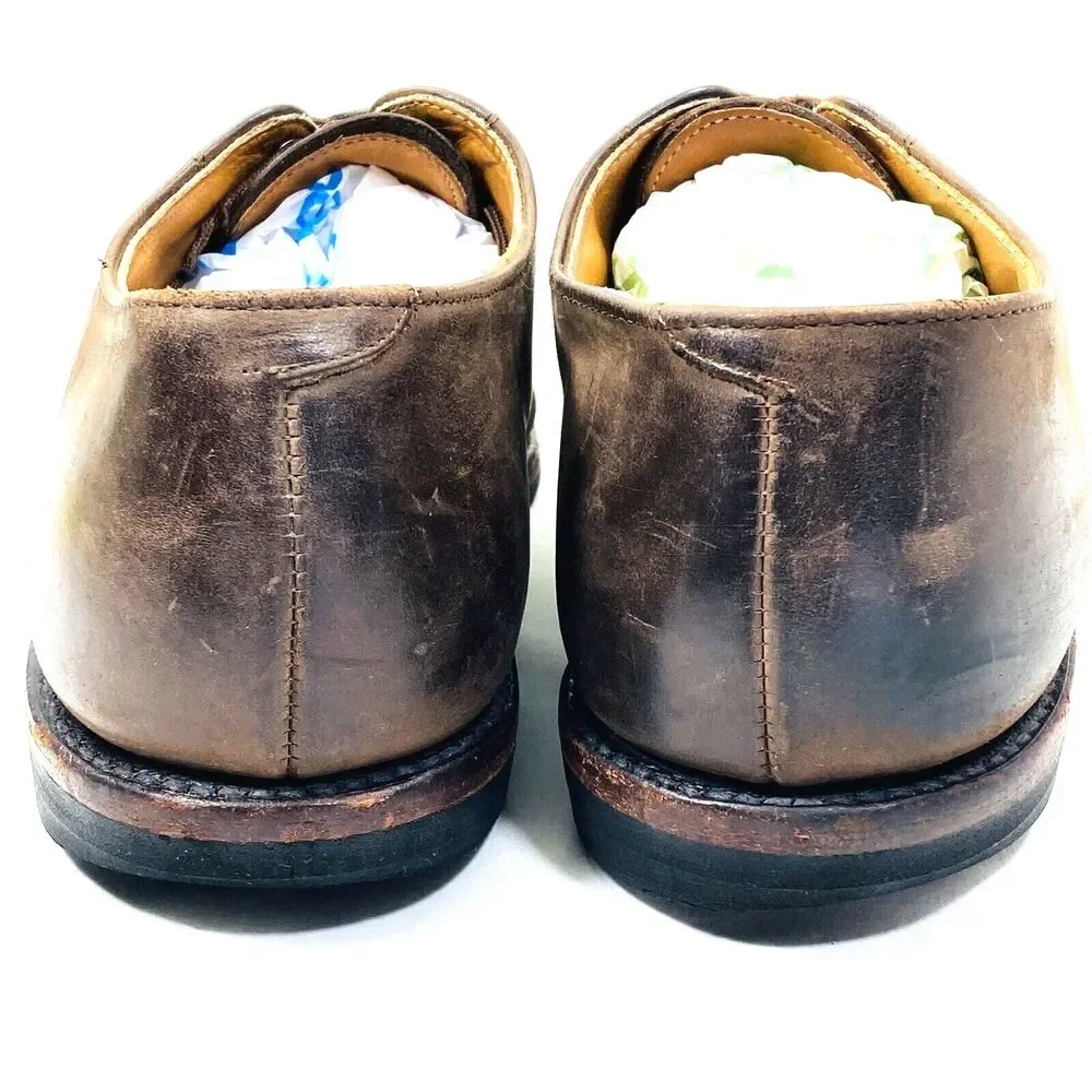Cole Haan Country Shoes Nubuck Leather Cap Toe 10.5 Distressed Lace Brown